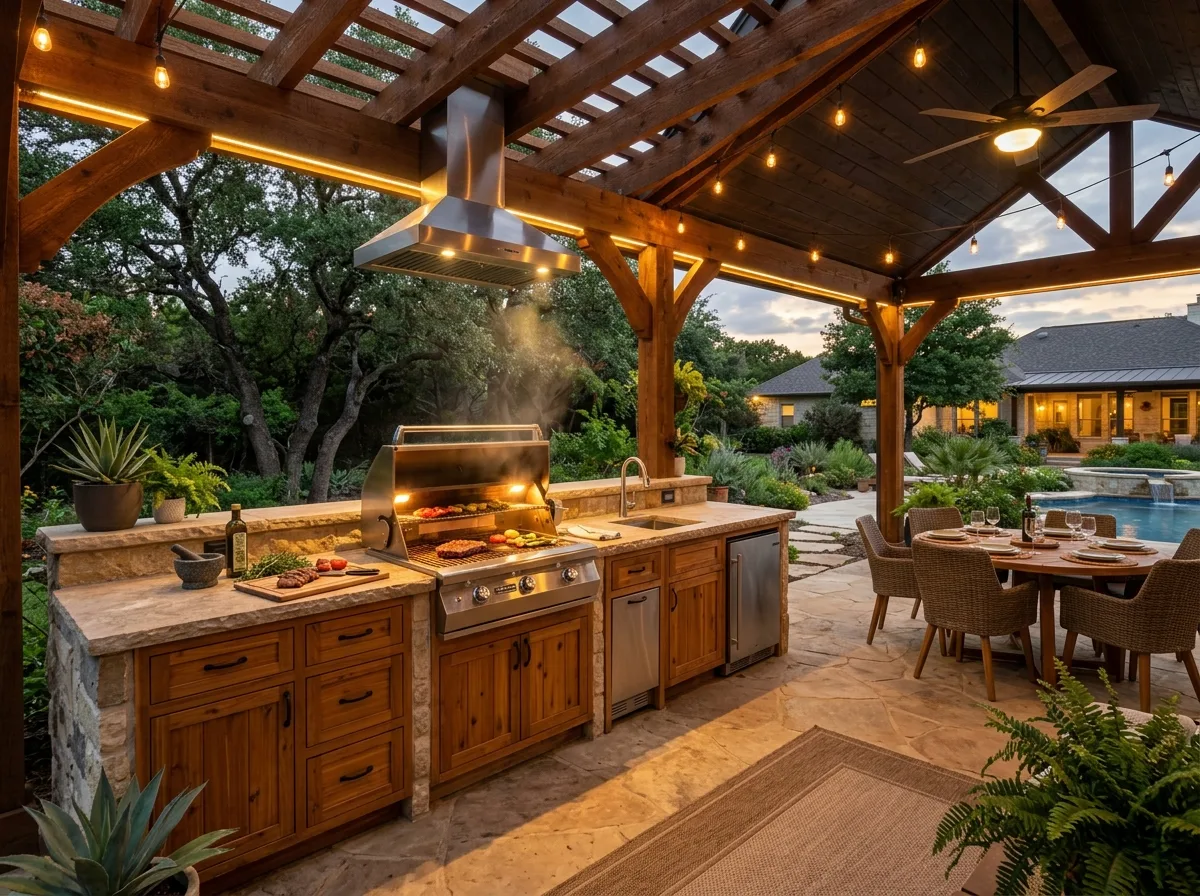 Outdoor kitchen detail — built-in grill
